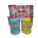 Flora Printed round airtight pet plastic food storage Kitchen Containers with spoon (750 ml  - set of 6 ) Flora Printed round airtight pet plastic food storage Kitchen Containers with spoon (750 ml  - set of 6 )