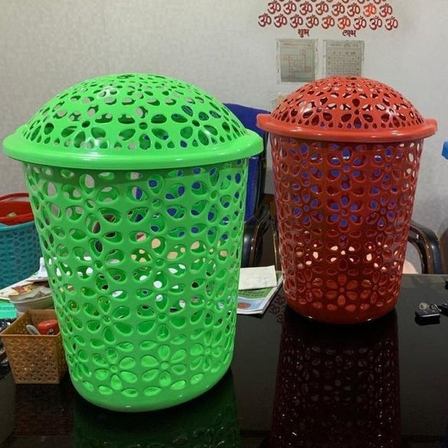 Unbreakable Durable Plastic Laundry Basket With Lid (Big Size) 50ltrs Unbreakable Durable Plastic Laundry Basket With Lid (Big Size) 50ltrs