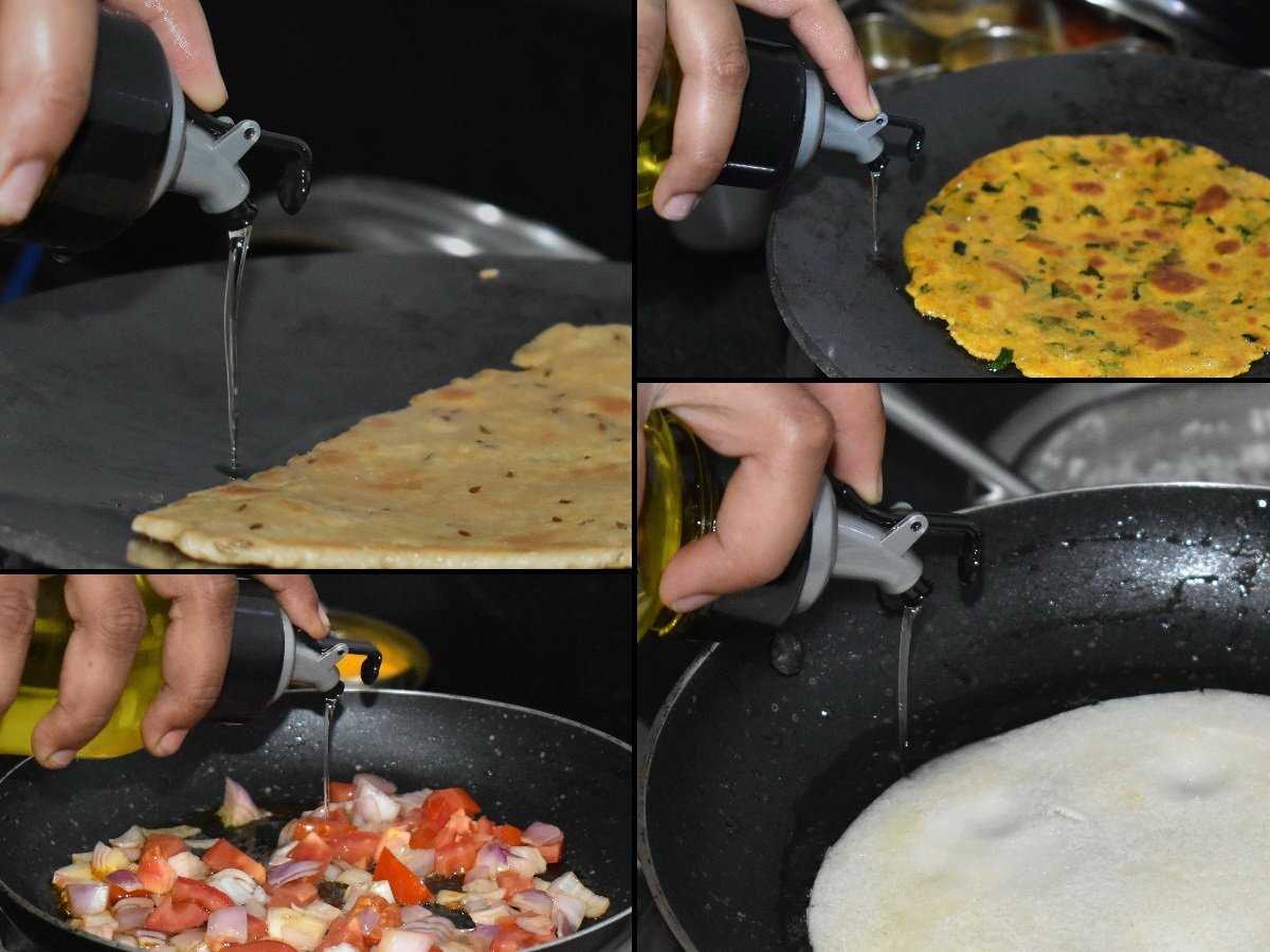 Oil Dispenser Transparent Plastic Oil Bottle | 1 Liter Oil Dispenser Transparent Plastic Oil Bottle | 1 Liter