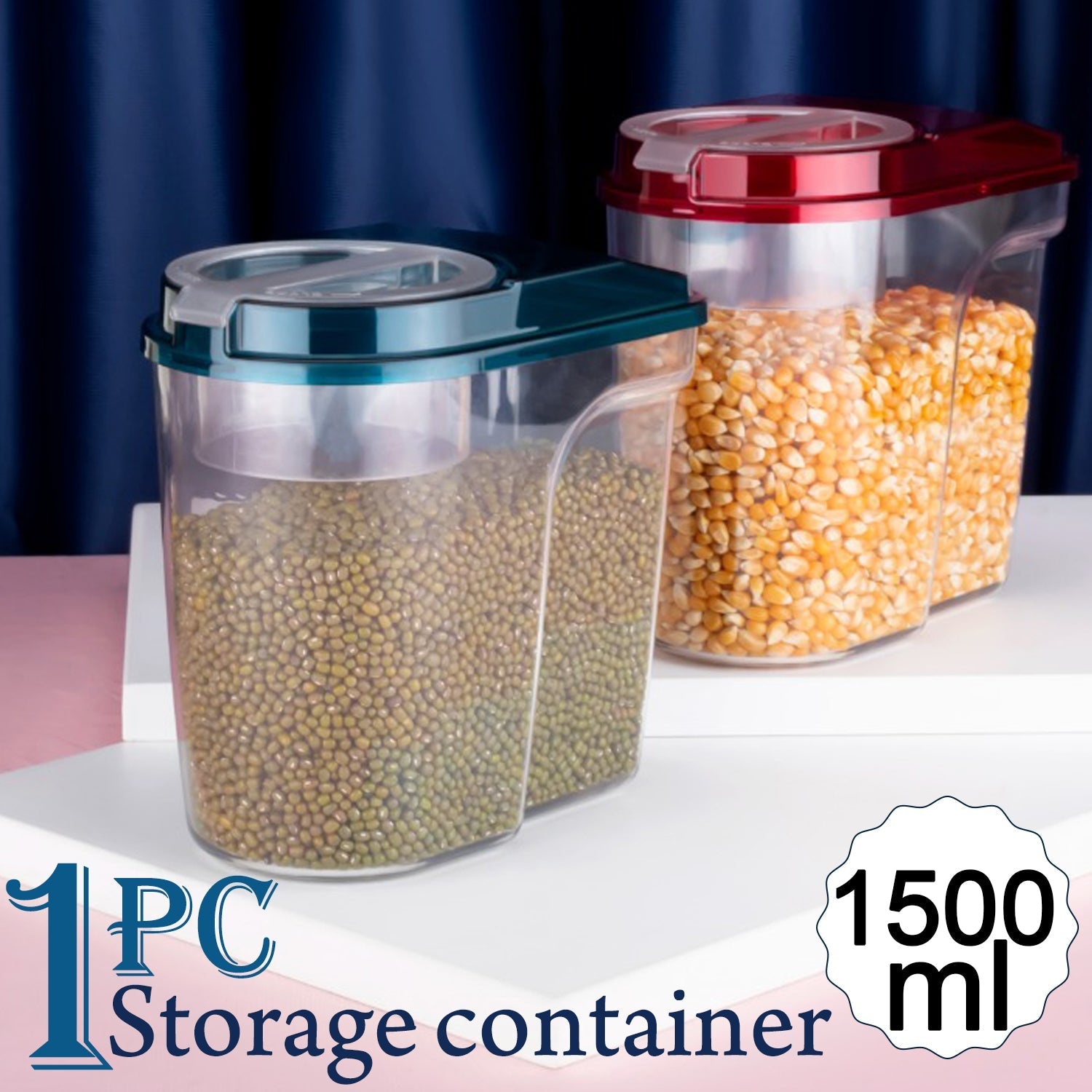 Plastic Storage container Set with Opening Mouth 1500ml Plastic Storage container Set with Opening Mouth 1500ml