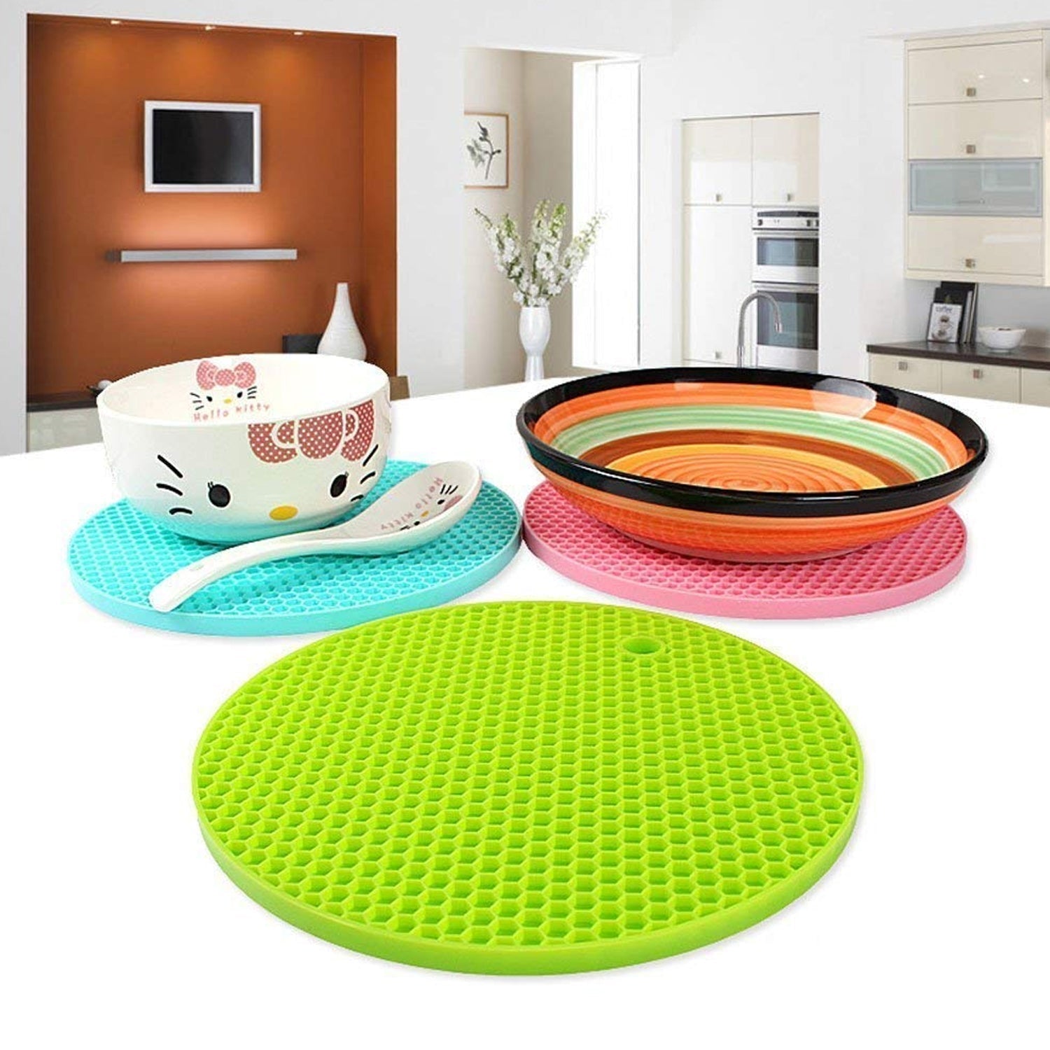 Silicone Trivet for Hot Dish and Pot, Silicone Hot Pads ( 6 pcs ) Silicone Trivet for Hot Dish and Pot, Silicone Hot Pads ( 6 pcs )