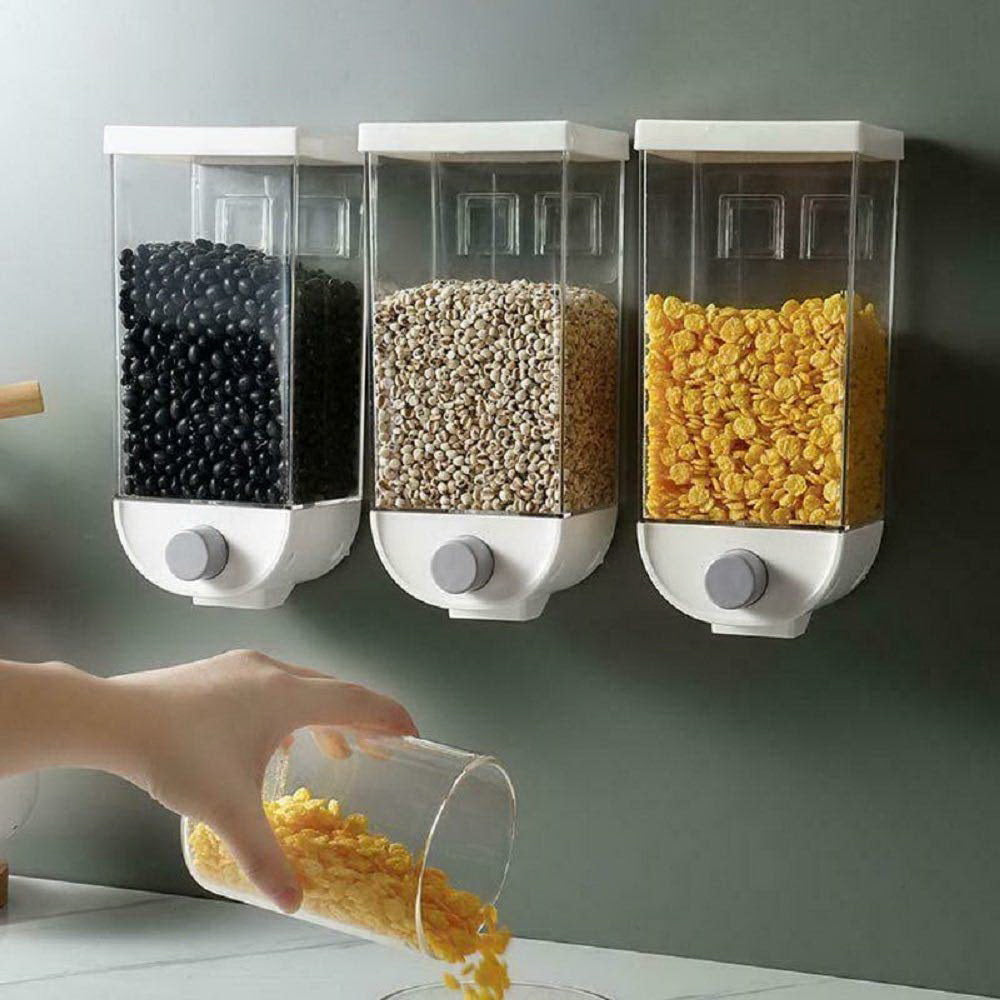 Wall Mounted Cereal Dispenser Tank Grain Dry Food Container (1500ML) (Multicolour) Wall Mounted Cereal Dispenser Tank Grain Dry Food Container (1500ML) (Multicolour)