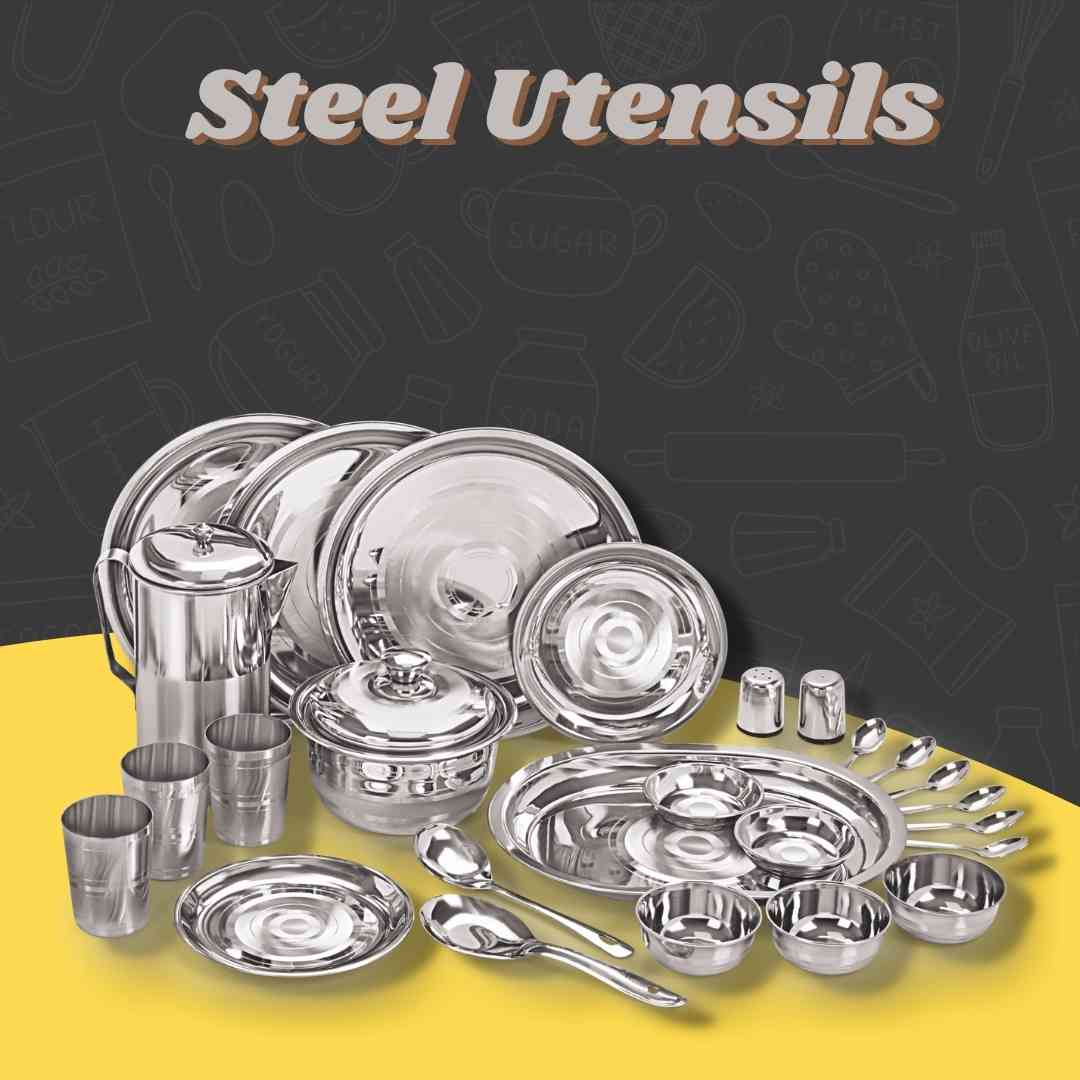 99 rupee store steel utensils collections