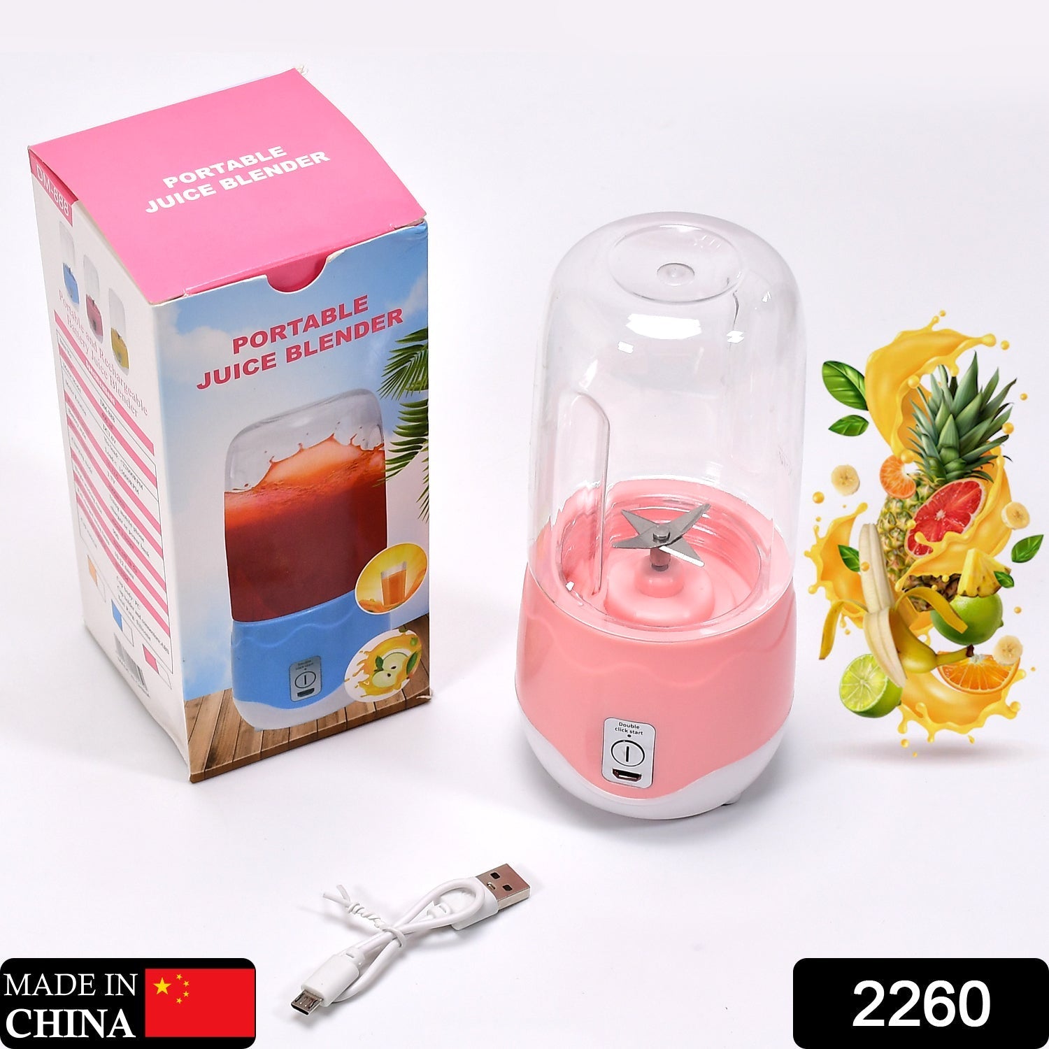 Portable Blender, Personal Blender Juicer Cup, Mini Handheld Blender with 4 Blades, Mixer for Fruit Shakes and Smoothies, Portable Juicer (Multicolor)