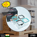 4Pc Square Container 700Ml Used For Storing Types Of Food Stuffs And Items.