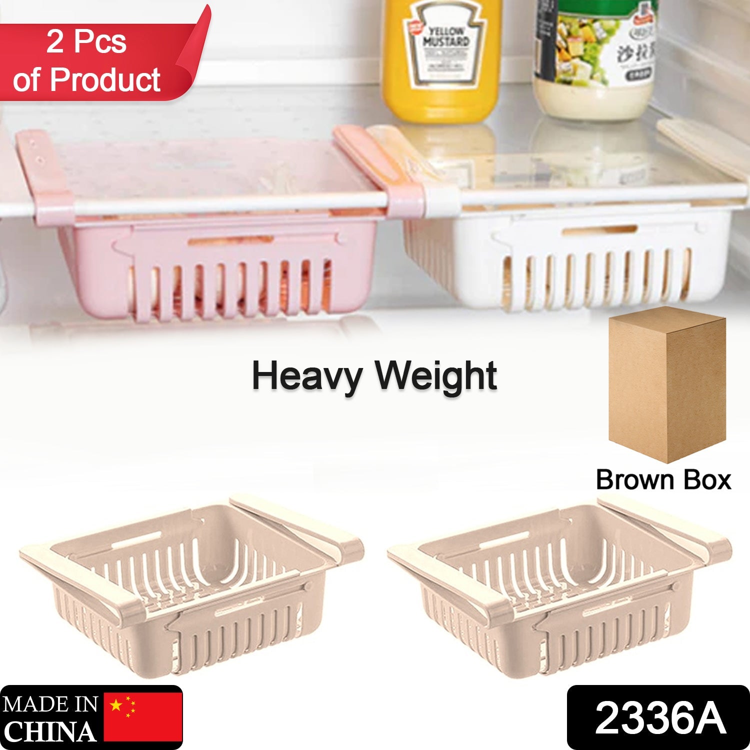 EXPANDABLE ADJUSTABLE MULTIPURPOSE FRIDGE STORAGE BASKET