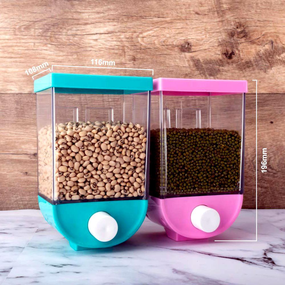 Wall Mounted Cornflakes/Cereal/Pulses/Beans/Oatmeal/Candy/Namkeen/Dry Food Storage Box/Tank - 1100 ml (assorted color)