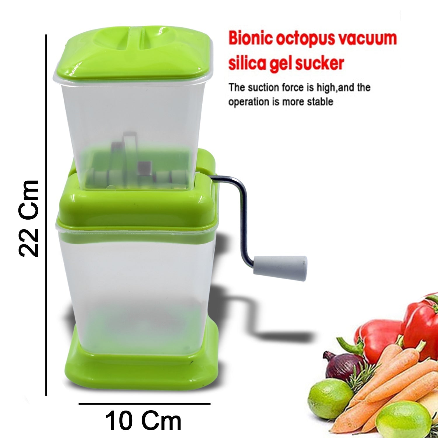 Small Onion Chopper & Vegetable Chopper Quick Cutter with Rotating Blade