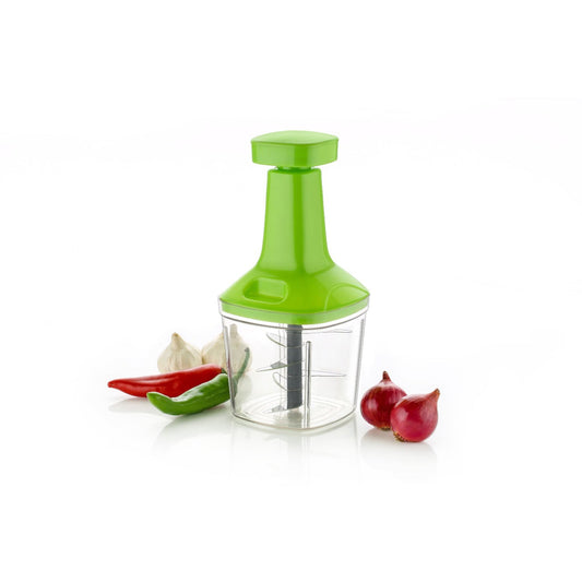 Blade Food Chopper Manual Hand-press Vegetable Chopper Mixer Cutter (1100ml)