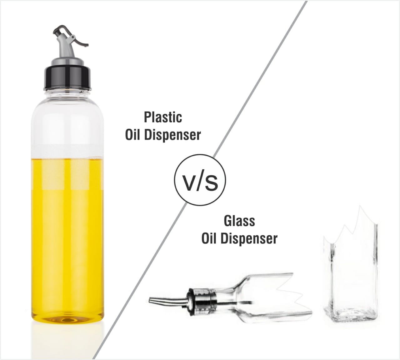 Oil Dispenser Transparent Plastic Oil Bottle | 1 Liter