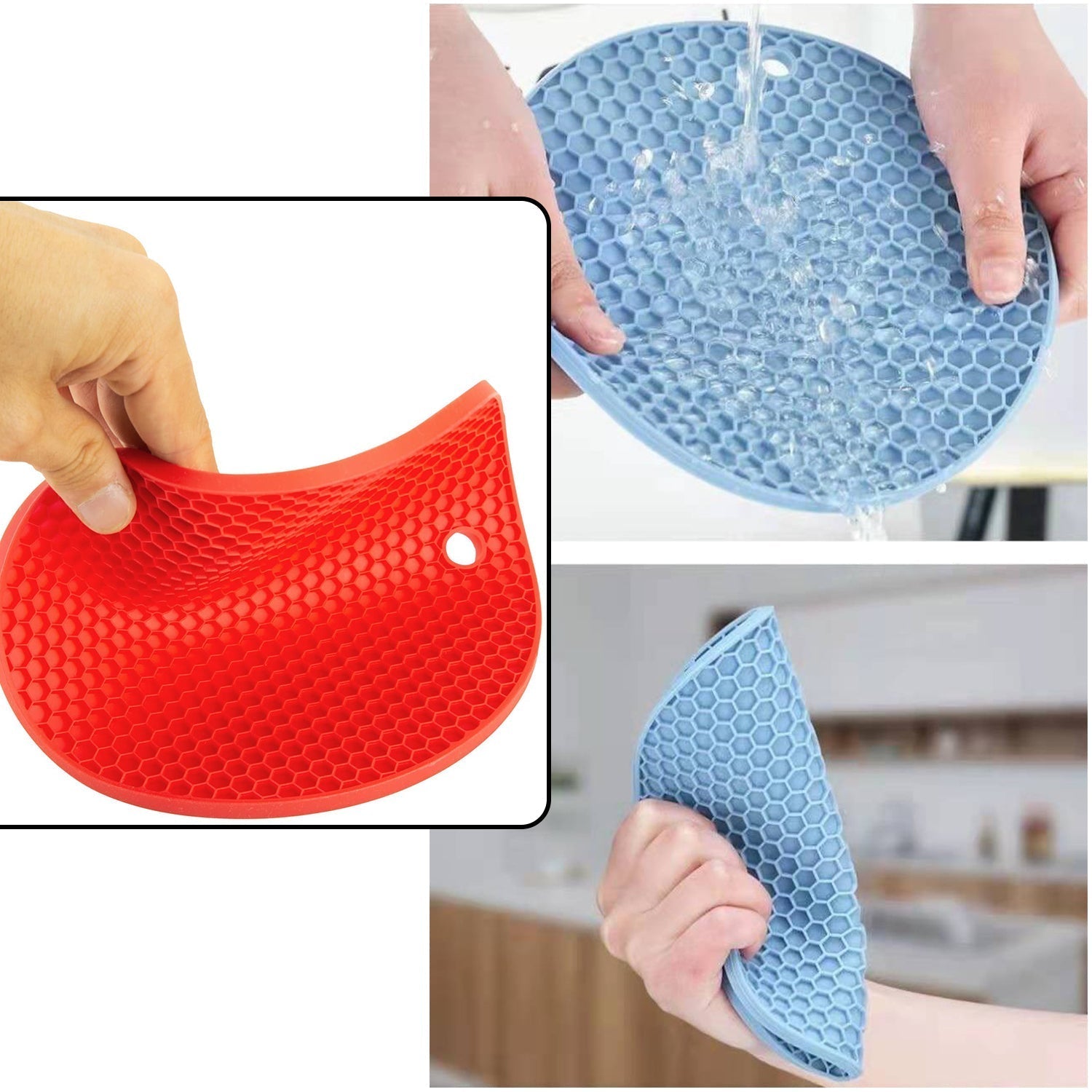 Silicone Trivet for Hot Dish and Pot, Silicone Hot Pads ( 6 pcs )