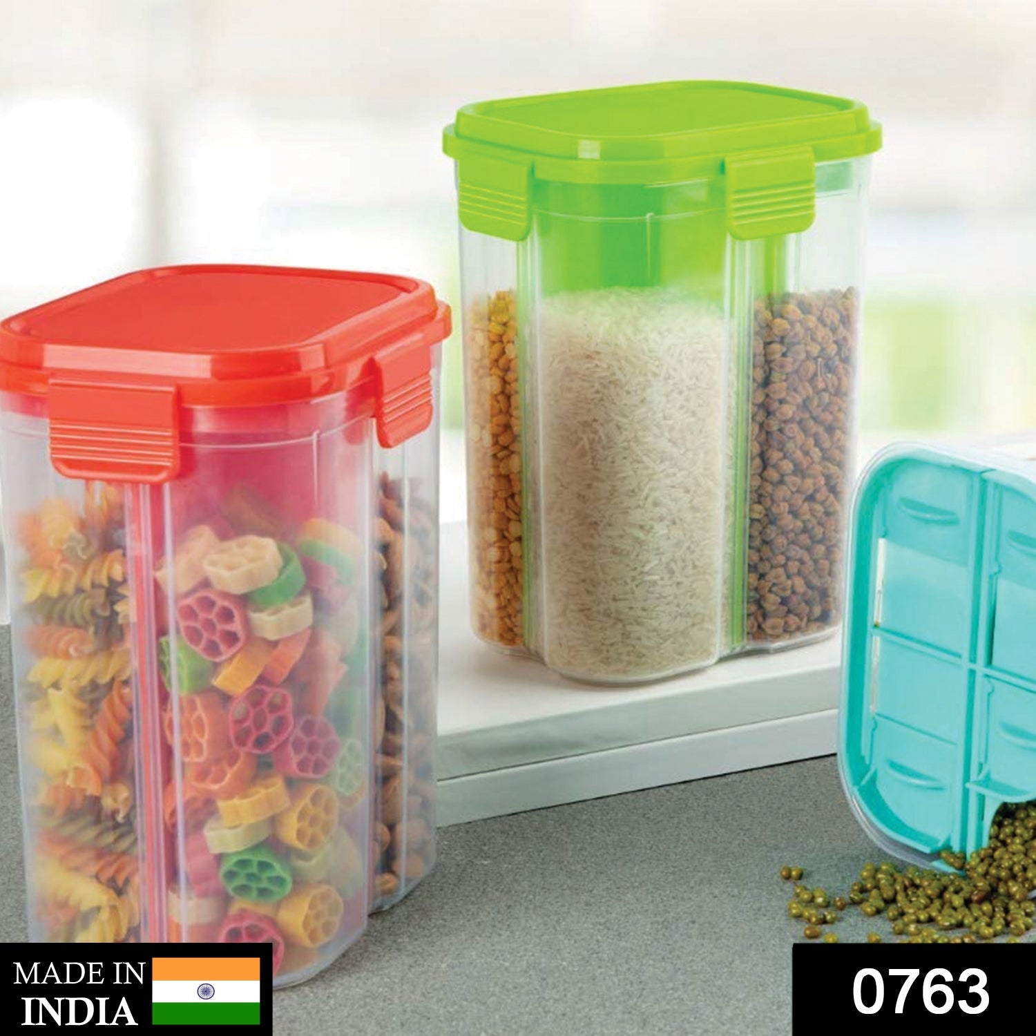 Transparent 4 Section Storage Dispenser (2000 ml)