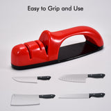 3 Stage Knife Sharpening Tool for Kitchen (transparent plastic box)