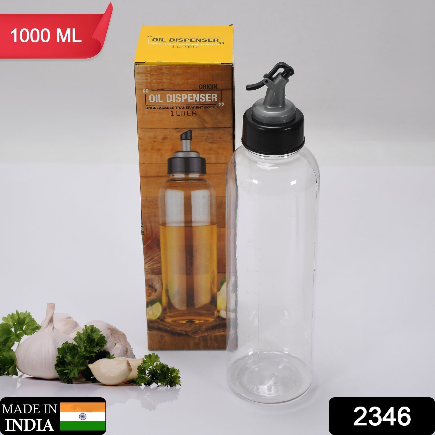 Oil Dispenser Transparent Plastic Oil Bottle | 1 Liter