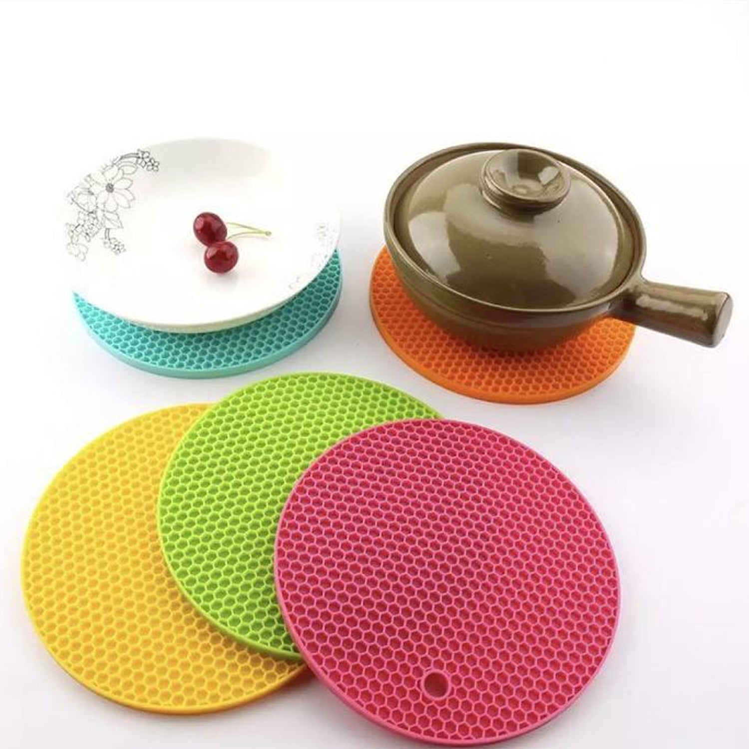 Silicone Trivet for Hot Dish and Pot, Silicone Hot Pads ( 6 pcs )