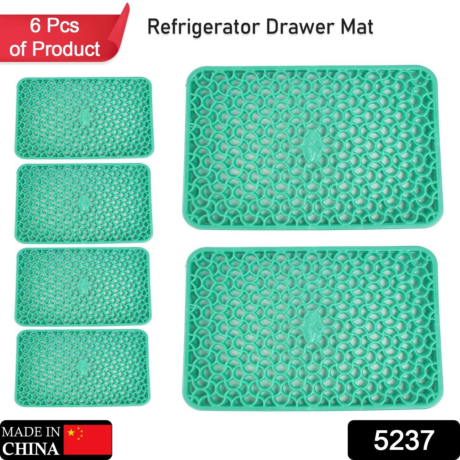 Waterproof PVC Refrigerator Drawer Mats /  Multipurpose Mats / Fridge Mats Set of 6 Pcs