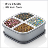 Plastic 4 Sections Multipurpose Dry Fruit /  Chocolates / Mouth Freshener / Sweet Box Set | Serving Tray.