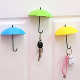 Multipurpose Umbrella Key Hat Holder Wall Hanging Hook Multicolor (3 PCS)