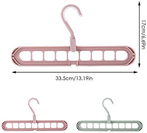 Anti-Skid Plastic 9-Holes Magic Wardrobe Folding Hangers 1 Set (3 PCS)