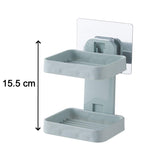 Plastic Double Layer - Soap Stand, Holder, Wall Soap Box Sturdy Vacuum Dispenser Tray