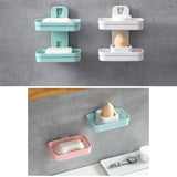 Plastic Double Layer - Soap Stand, Holder, Wall Soap Box Sturdy Vacuum Dispenser Tray