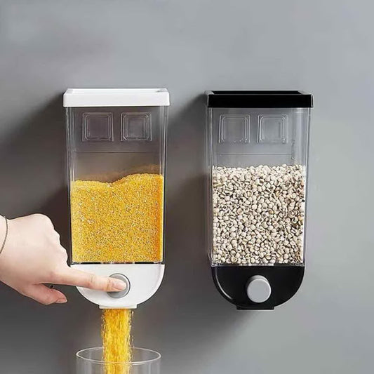 Wall Mounted Cereal Dispenser Tank Grain Dry Food Container (1500ML) (Multicolour)