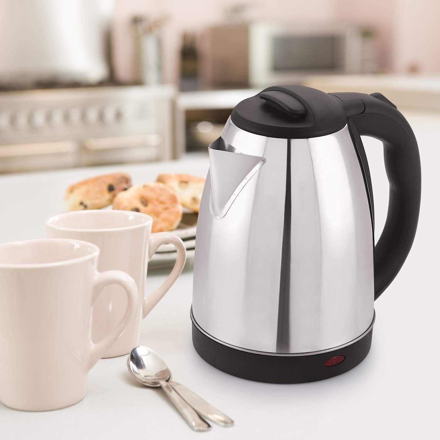 Stainless Steel Electric Kettle with Lid - 2 Litres