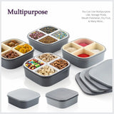 Plastic 4 Sections Multipurpose Dry Fruit /  Chocolates / Mouth Freshener / Sweet Box Set | Serving Tray.