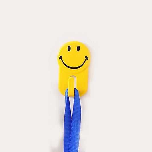 Plastic Self-Adhesive Smiley Face Hooks, 1 Kg Load Capacity 1 Set (6pcs)