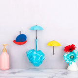 Multipurpose Umbrella Key Hat Holder Wall Hanging Hook Multicolor (3 PCS)