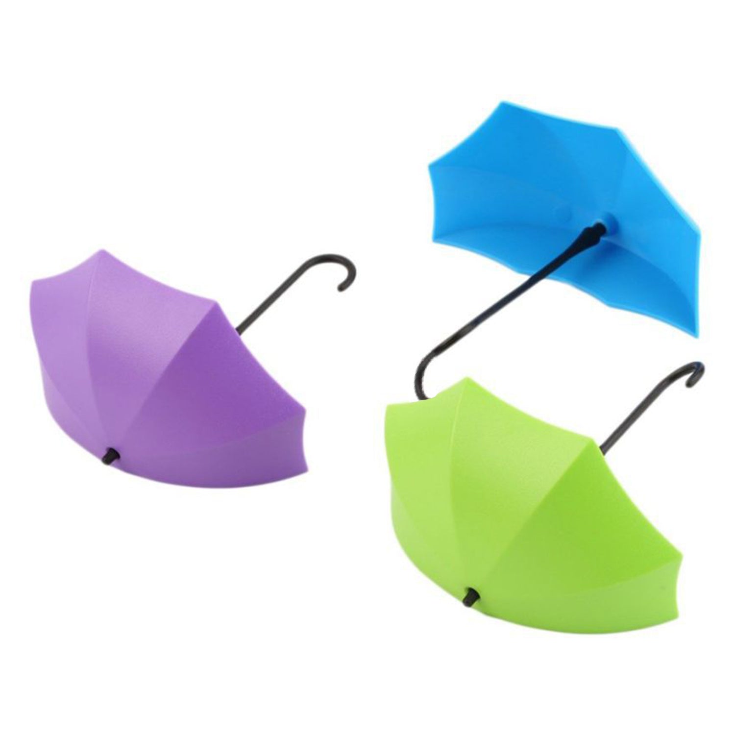 Multipurpose Umbrella Key Hat Holder Wall Hanging Hook Multicolor (3 PCS)