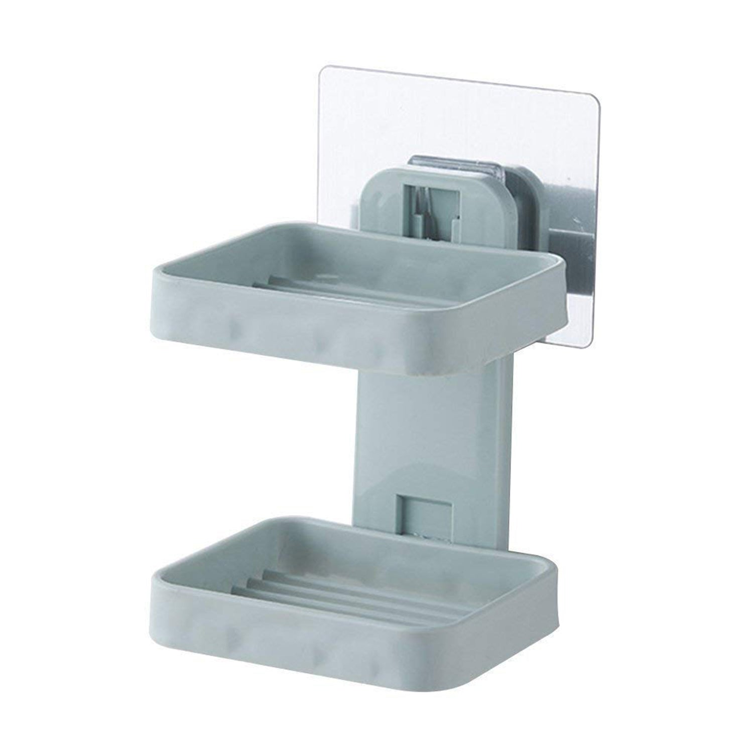 Plastic Double Layer - Soap Stand, Holder, Wall Soap Box Sturdy Vacuum Dispenser Tray