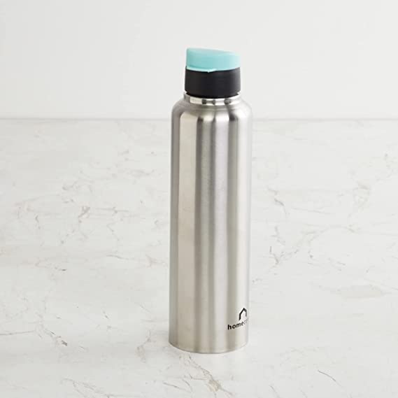 Home Centre Atlantis Silver Stainless Steel Water Bottle - 900ml - 26.8cmx7.5cm