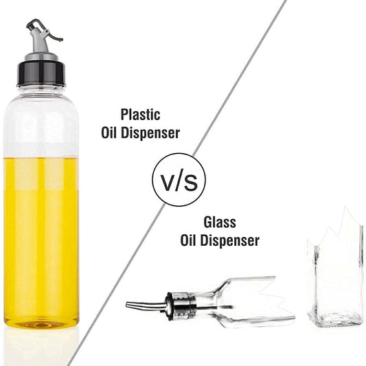 1 Liter Transparent Plastic Oil Bottle Dispenser - Perfect for Cooking